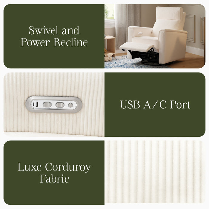 Namesake Willa Plus Power Glider Recliner + Power Headrest