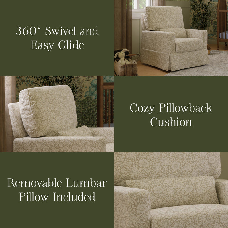 Morris & Co. x Namesake Crawford Pillowback Comfort Swivel Glider