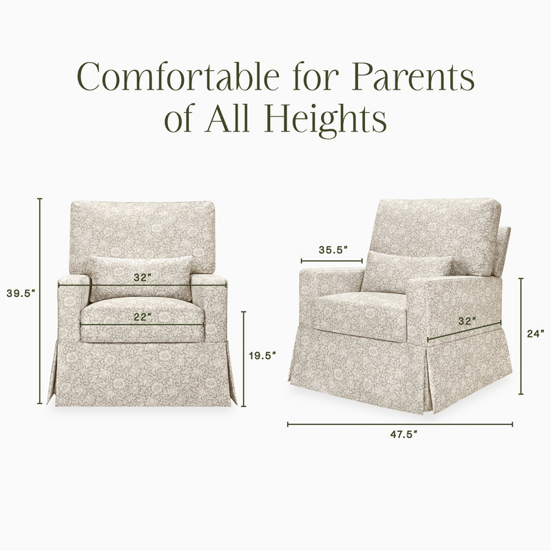 Morris & Co. x Namesake Crawford Pillowback Comfort Swivel Glider