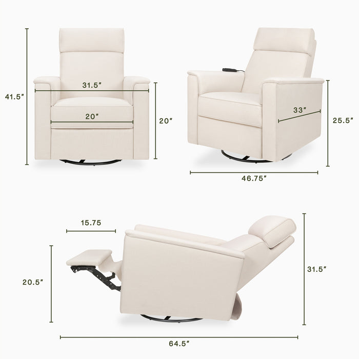 Namesake Willa Deluxe Power Recliner and Swivel Glider with Heat and Massage