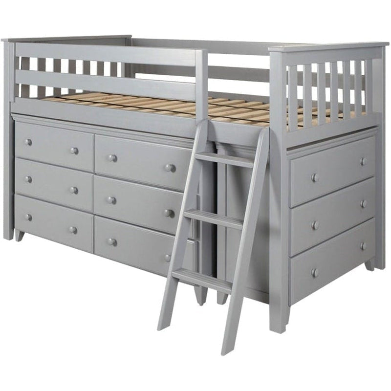 Jackpot Deluxe Windsor Twin Storage Loft Bed with Two Dressers — Cozy Kids Furniture