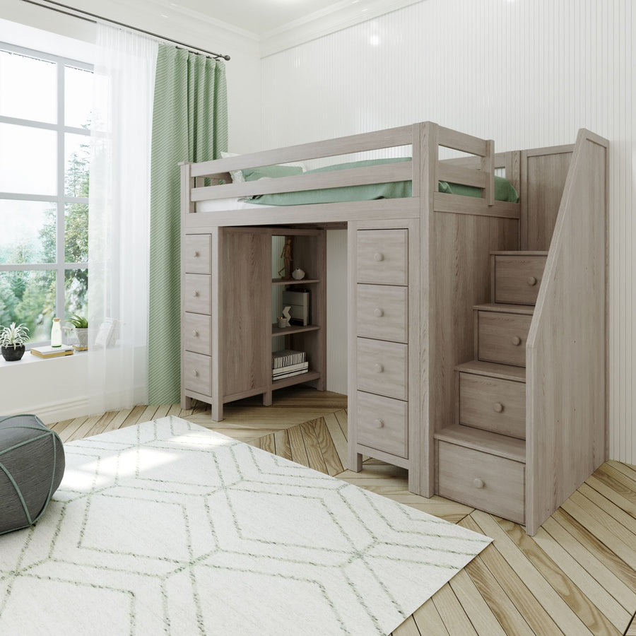 Jackpot Deluxe Chester Staircase Loft Bed Storage + Storage — Cozy