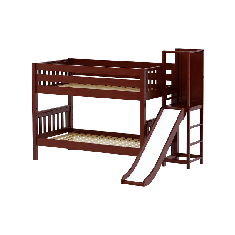 Maxtrix Twin Low Bunk Bed with Slide Platform