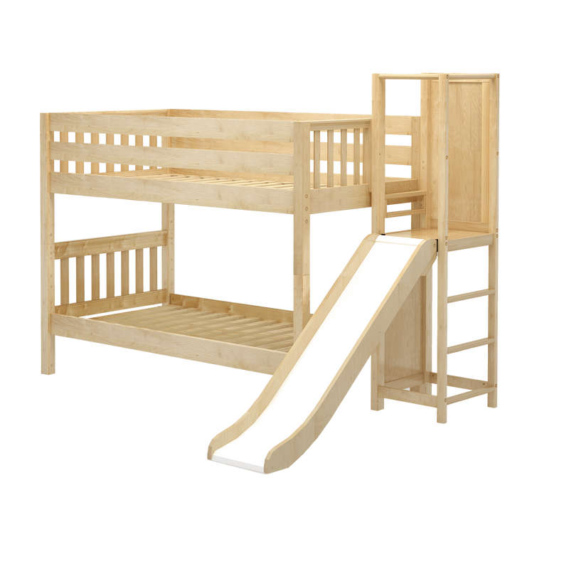 Maxtrix Twin Low Bunk Bed with Slide Platform