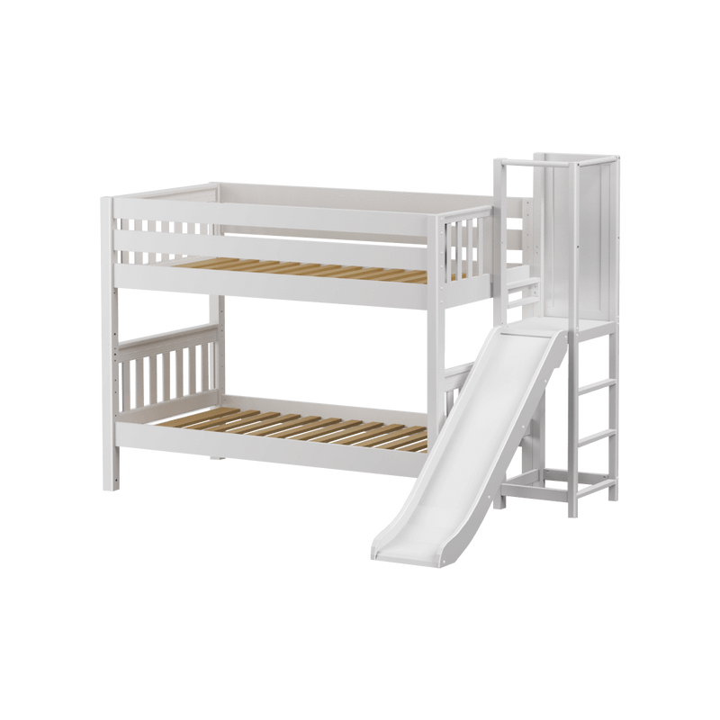 Maxtrix Twin Low Bunk Bed with Slide Platform