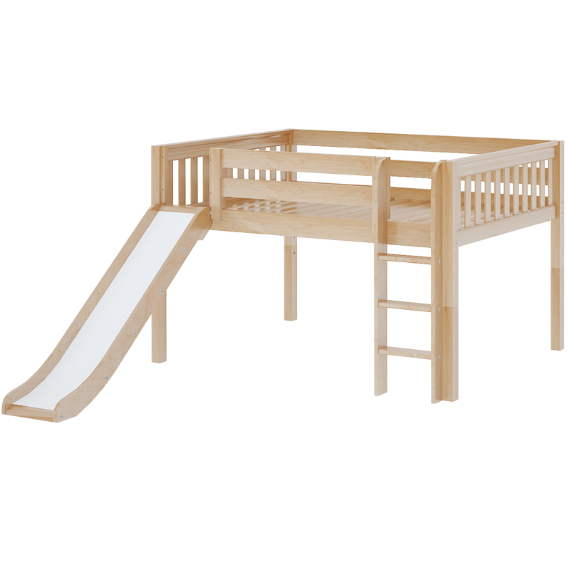 Maxtrix Full Low Loft Bed with Slide