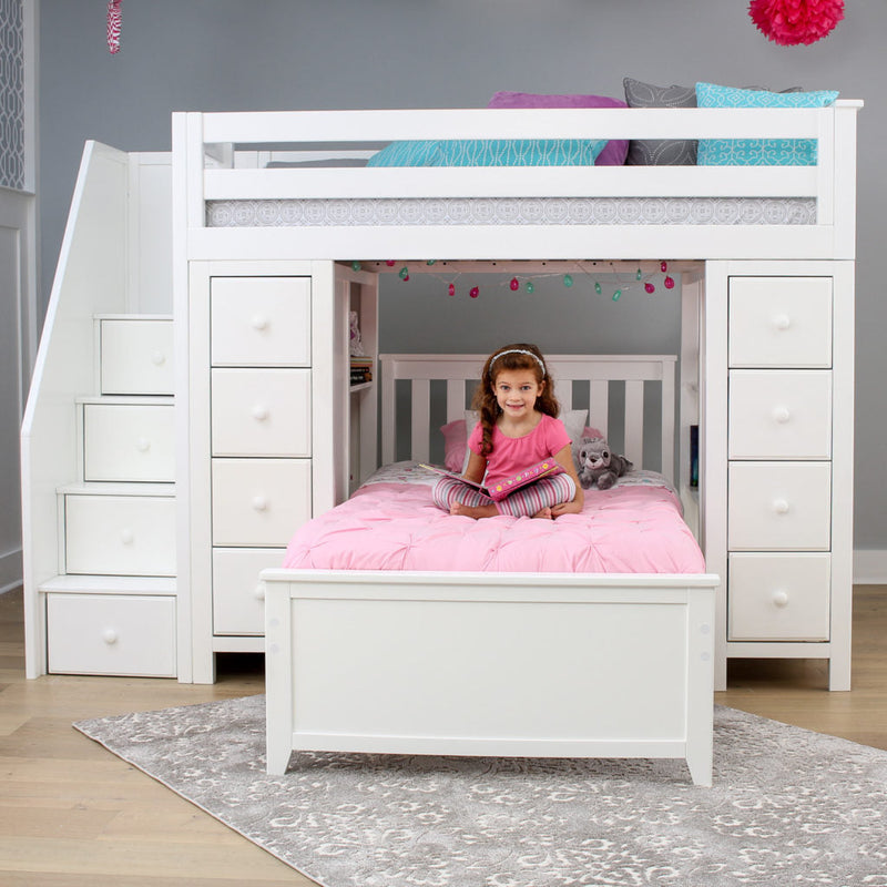 Jackpot Deluxe Chester Staircase Loft Bed Storage + Twin Bed