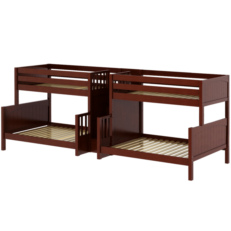 Maxtrix Twin XL over Full XL Quadruple Bunk Bed with Stairs