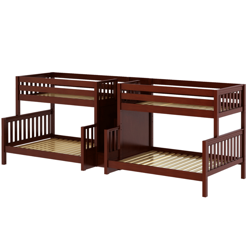 Maxtrix Twin over Full Quadruple Bunk Bed with Stairs