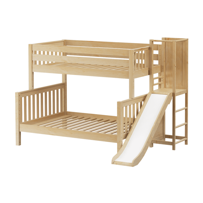 Maxtrix Medium Twin over Full Bunk Bed with Slide Platform
