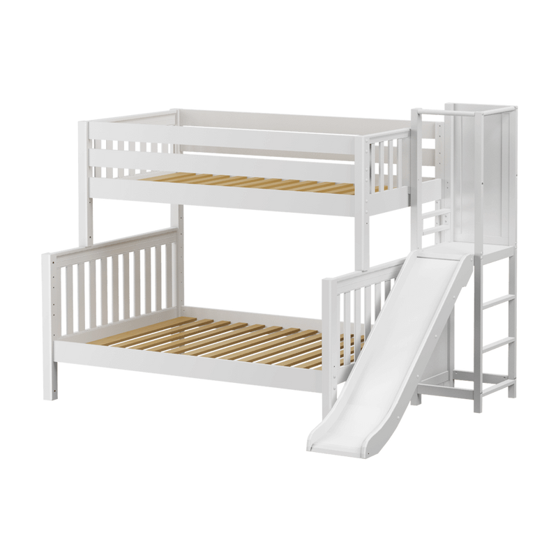 Maxtrix Medium Twin over Full Bunk Bed with Slide Platform