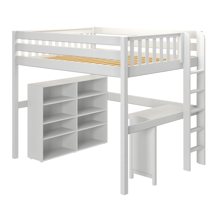 Maxtrix Full XL High Loft Bed with Desk + Storage