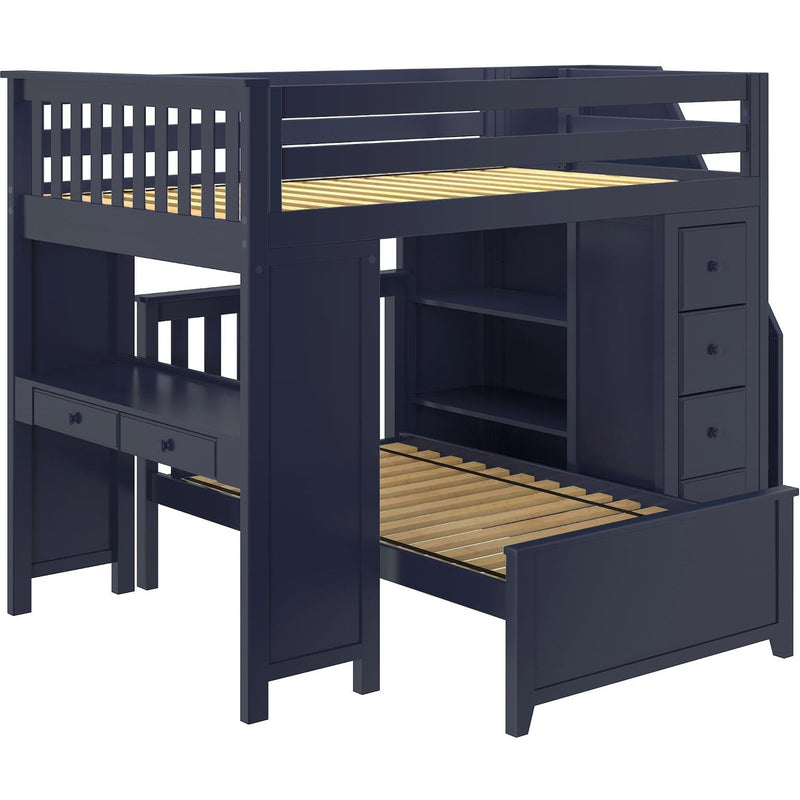 Jackpot Deluxe Buxton Full over Twin L-Shape Bunk with Staircase + Desk + Storage