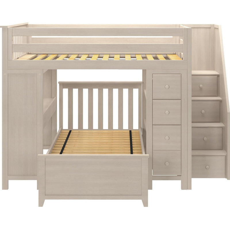 Jackpot Deluxe Buxton Full over Twin L-Shape Bunk with Staircase + Desk + Storage