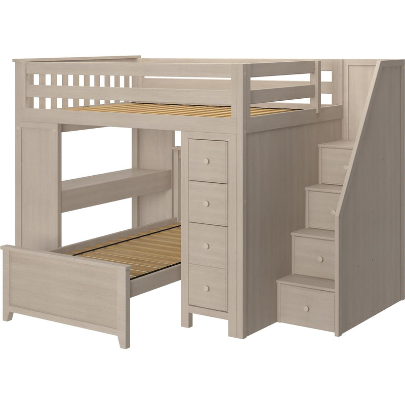 Jackpot Deluxe Buxton Full over Twin L-Shape Bunk with Staircase + Desk + Storage