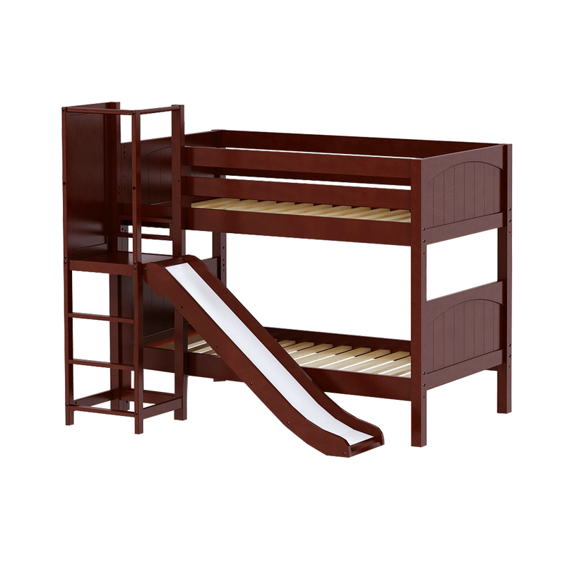 Maxtrix Twin Low Bunk Bed with Slide Platform