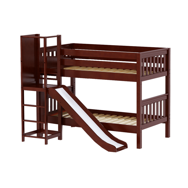 Maxtrix Twin Low Bunk Bed with Slide Platform