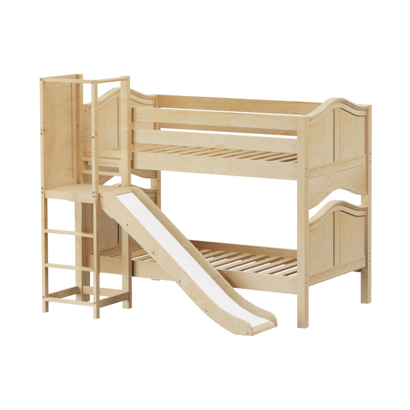 Maxtrix Twin Low Bunk Bed with Slide Platform