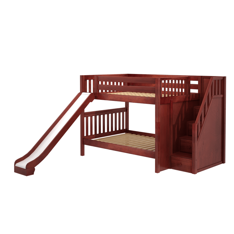 Maxtrix Full Medium Bunk Bed with Stairs + Slide