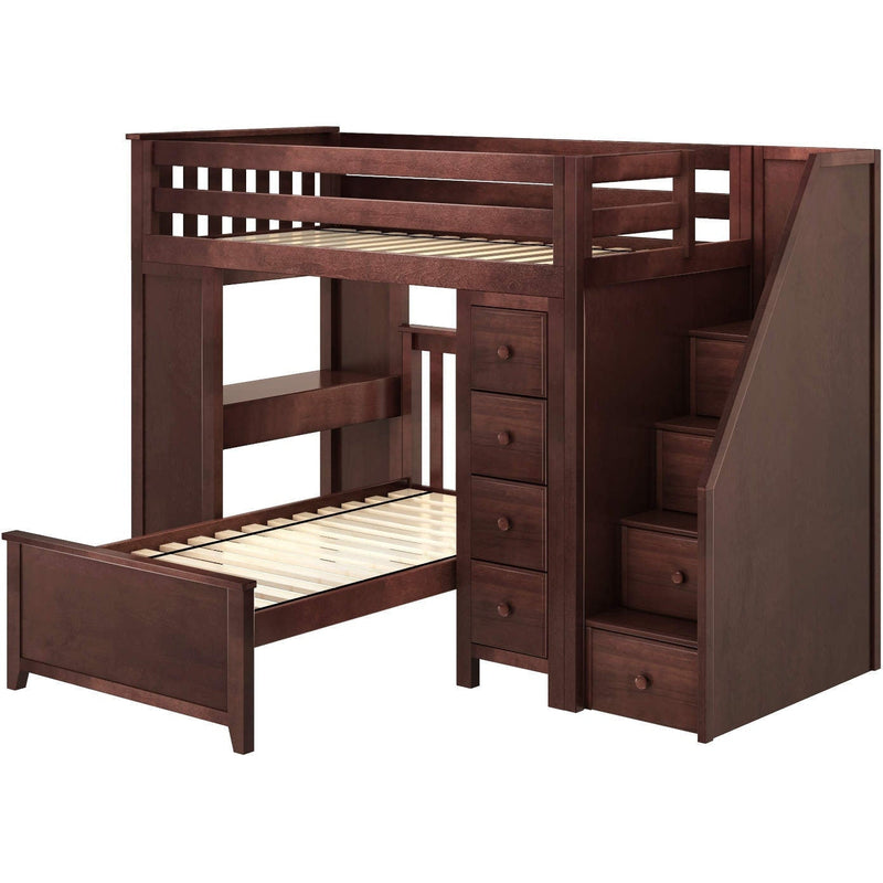 Jackpot Deluxe Chester Staircase Loft Bed Desk + Dresser + Twin Bed