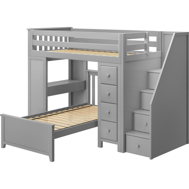 Jackpot Deluxe Chester Staircase Loft Bed Desk + Dresser + Twin Bed