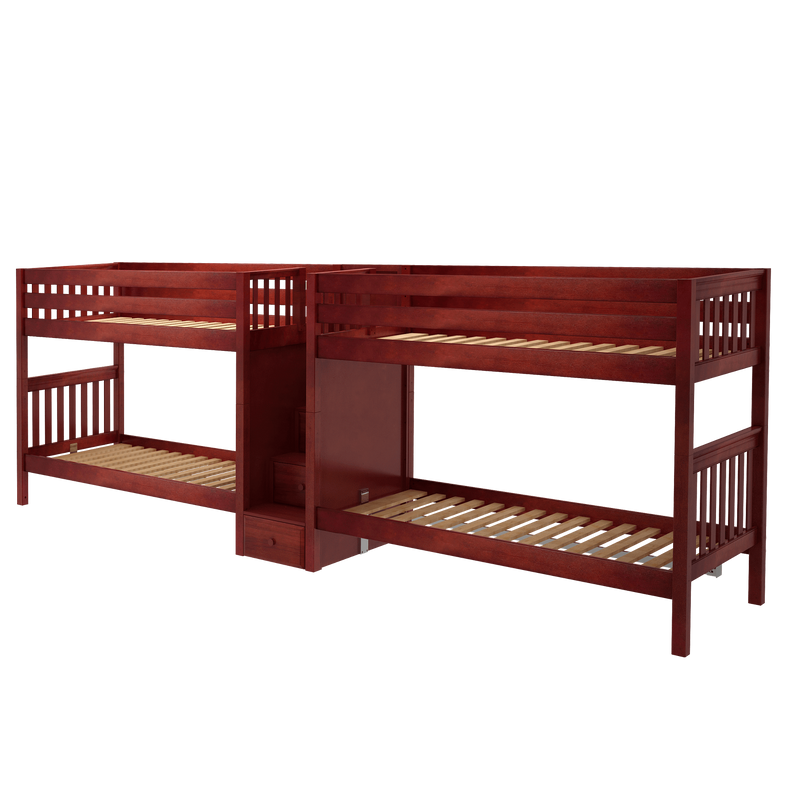 Maxtrix Twin XL Quadruple Bunk Bed with Stairs