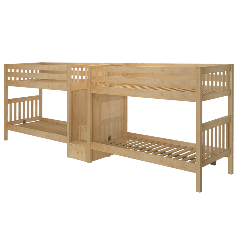 Maxtrix Twin XL Quadruple Bunk Bed with Stairs