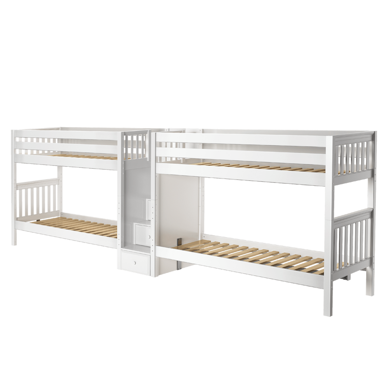 Maxtrix Twin XL Quadruple Bunk Bed with Stairs