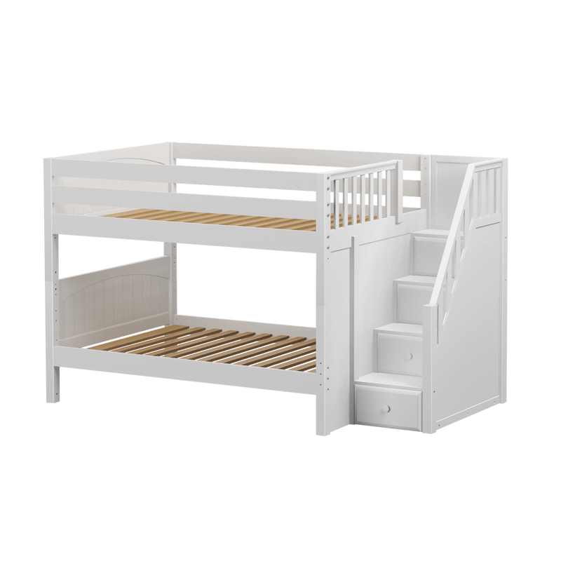 Maxtrix Full Low Bunk Bed with Stairs