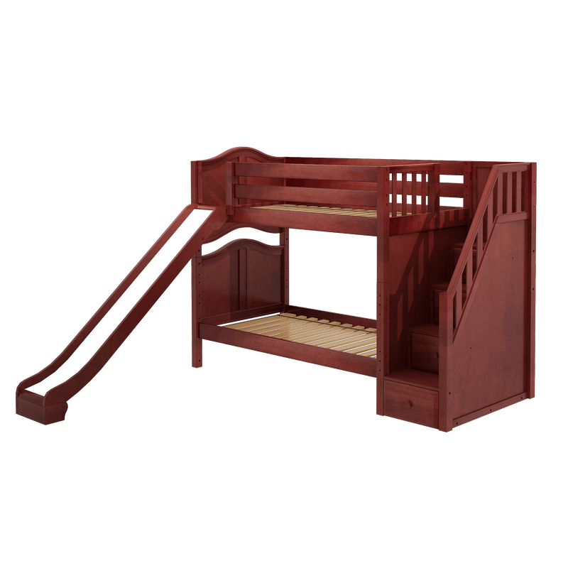 Maxtrix Twin Medium Bunk Bed with Stairs + Slide