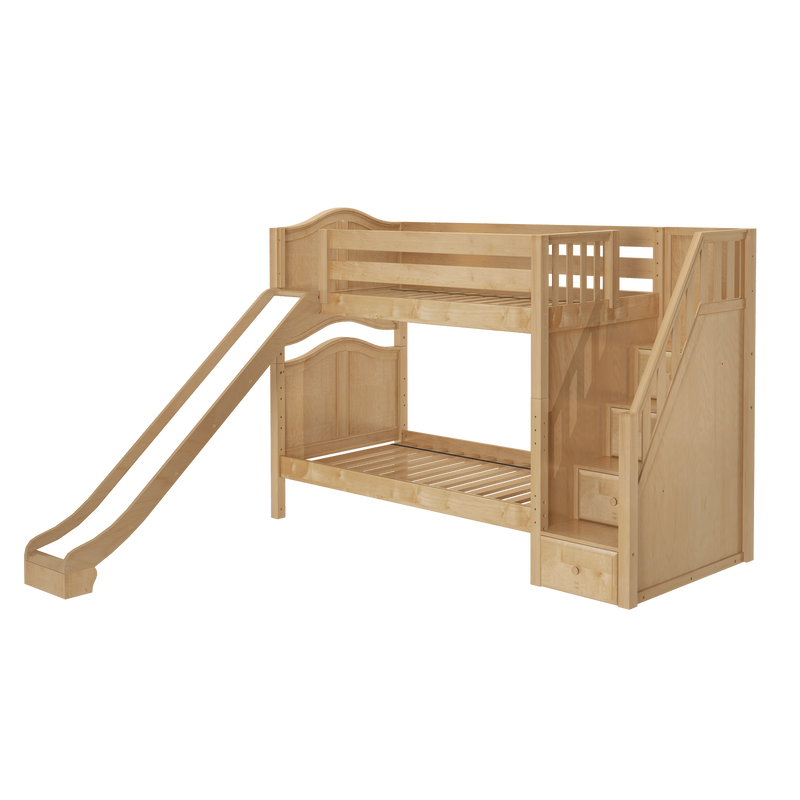 Maxtrix Twin Medium Bunk Bed with Stairs + Slide