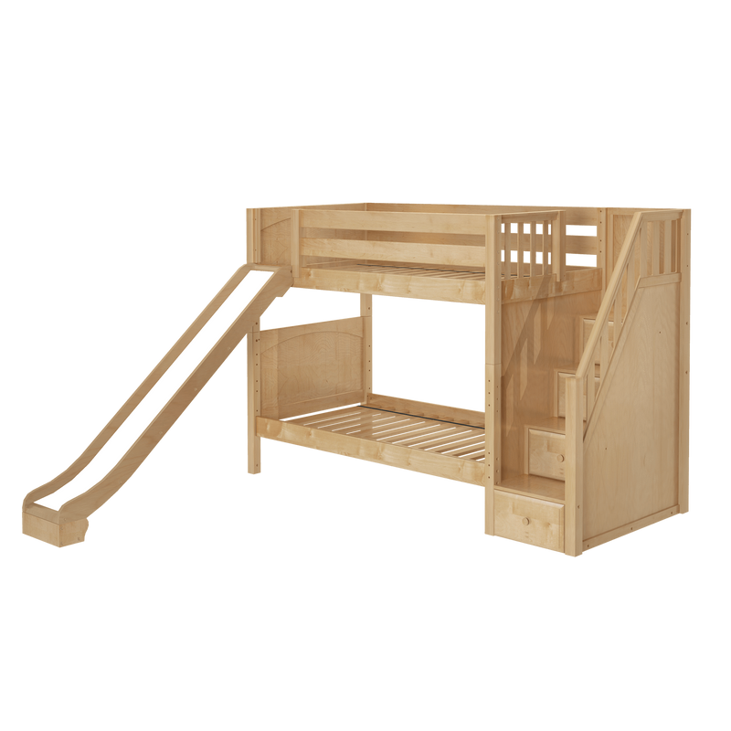 Maxtrix Twin Medium Bunk Bed with Stairs + Slide