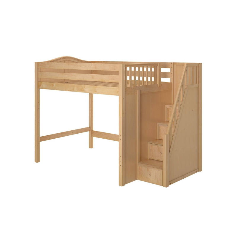 Maxtrix Full High Loft Bed with Stairs