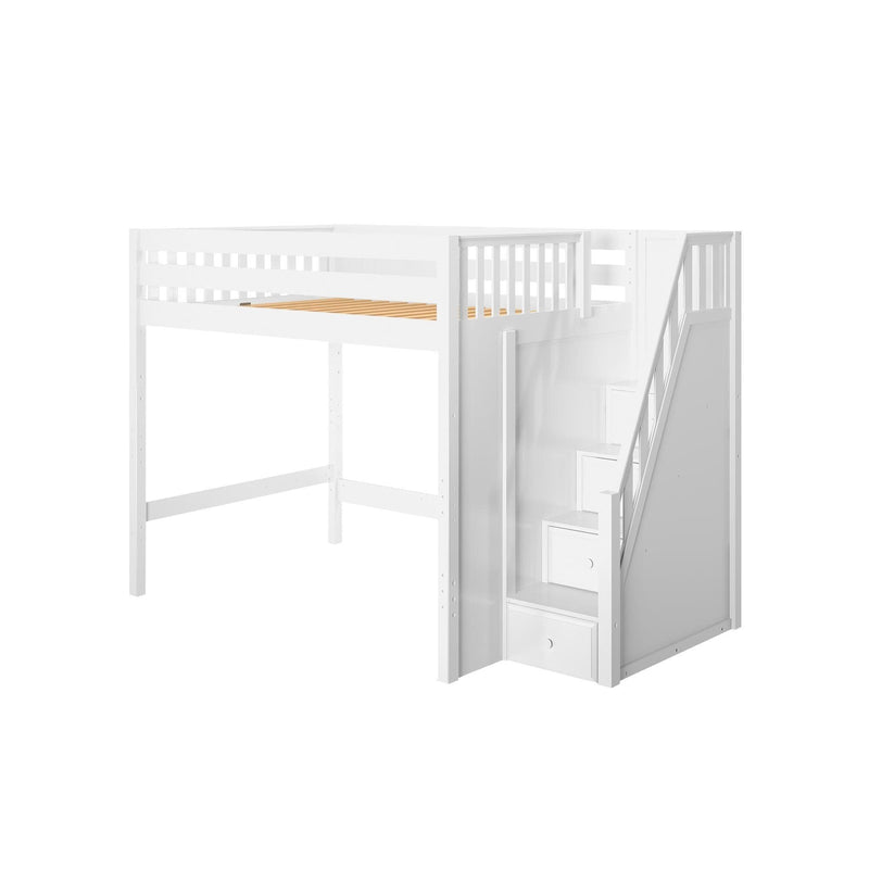 Maxtrix Full High Loft Bed with Stairs