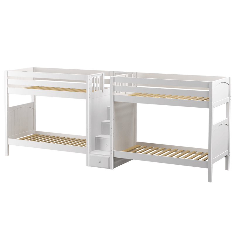 Maxtrix Twin High Quadruple Bunk Bed with Stairs