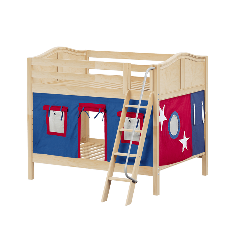 Maxtrix Full Medium Bunk Bed with Angled Ladder + Curtain