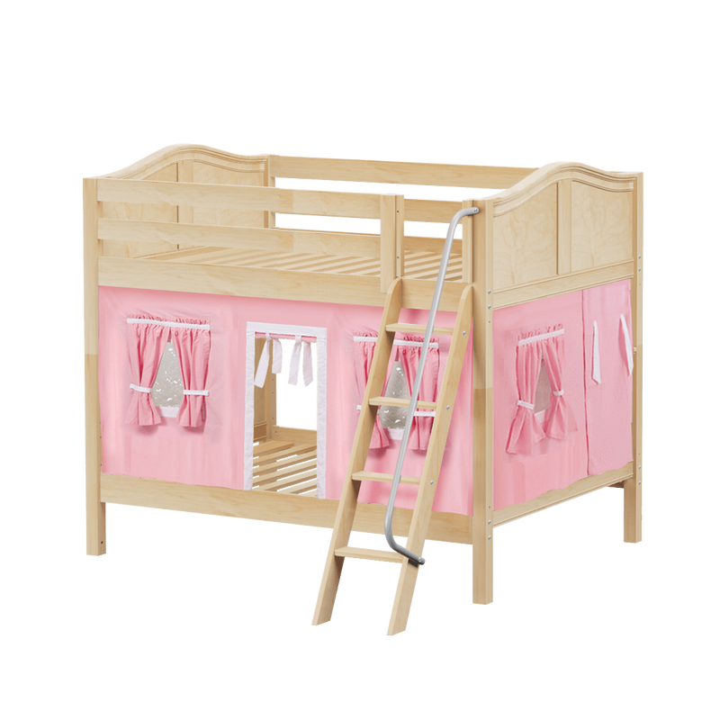Maxtrix Full Medium Bunk Bed with Angled Ladder + Curtain