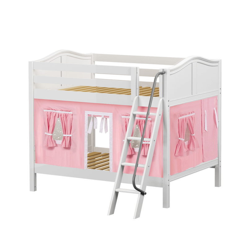 Maxtrix Full Medium Bunk Bed with Angled Ladder + Curtain