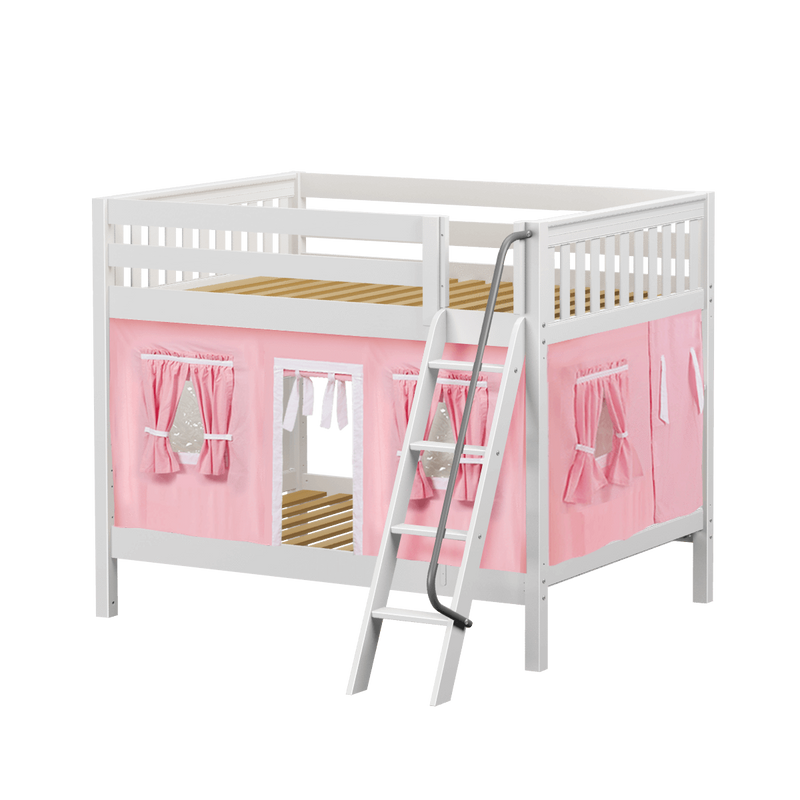Maxtrix Full Medium Bunk Bed with Angled Ladder + Curtain