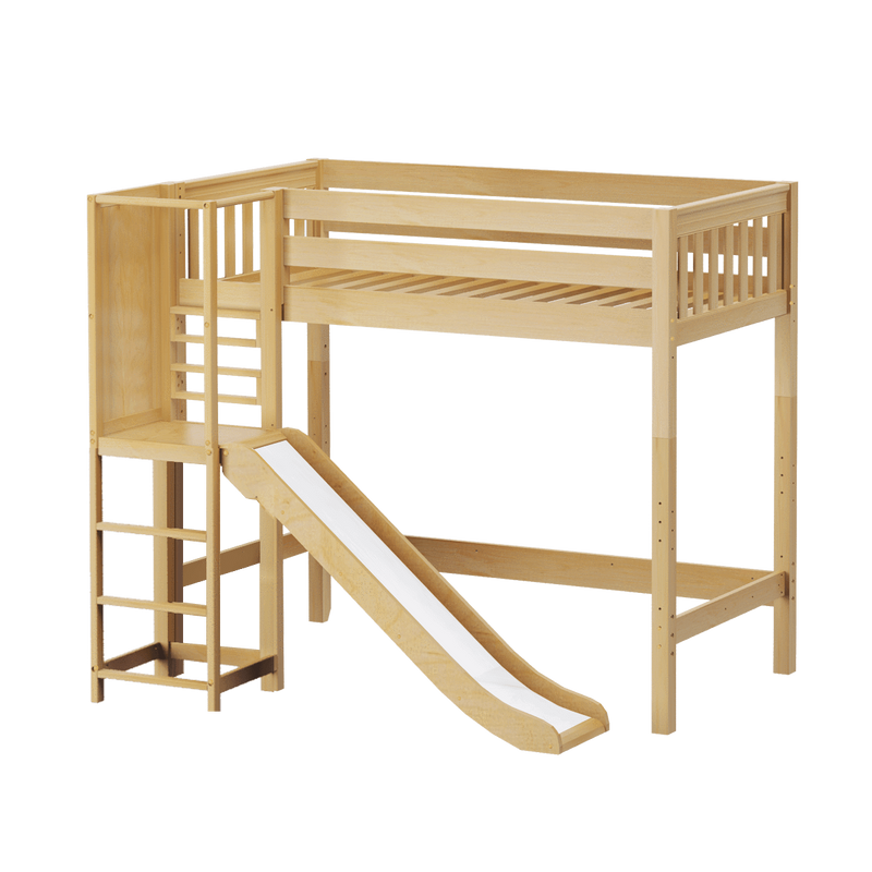 Maxtrix Twin High Loft Bed with Slide Platform