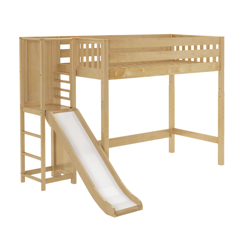 Maxtrix Twin High Loft Bed with Slide Platform