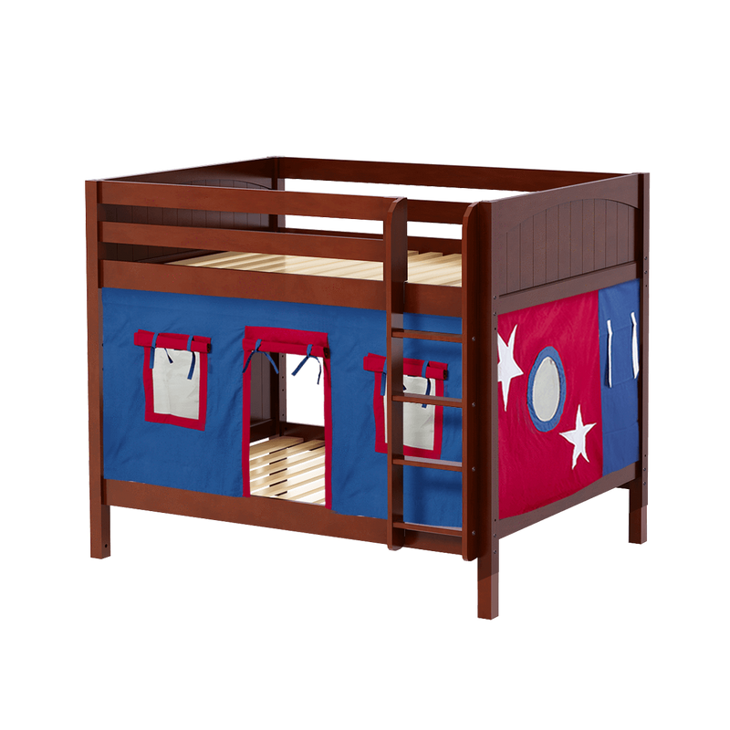 Maxtrix Full Medium Bunk Bed with Straight Ladder + Curtain