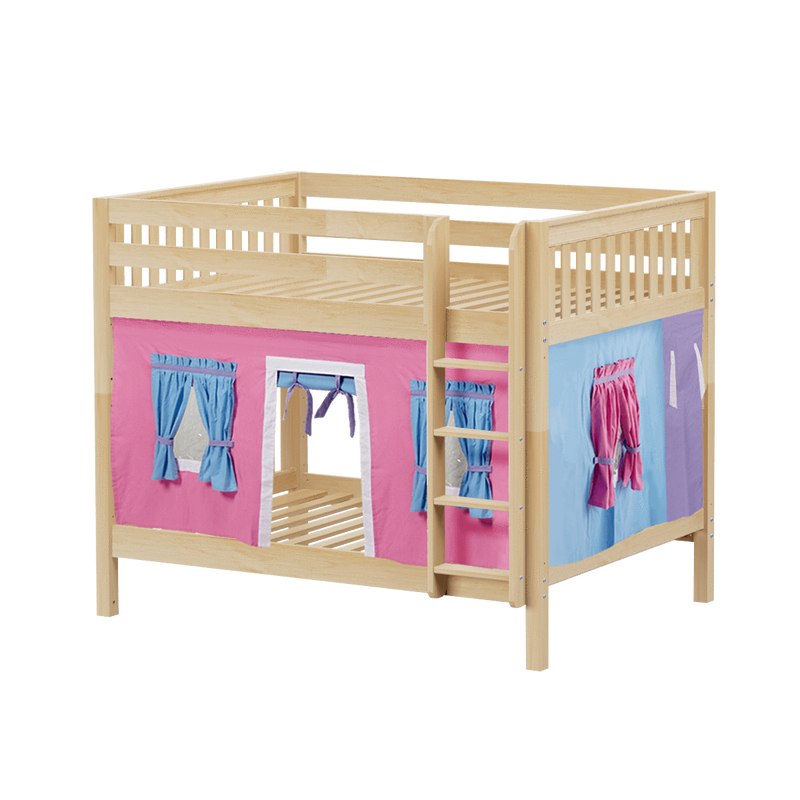 Maxtrix Full Medium Bunk Bed with Straight Ladder + Curtain