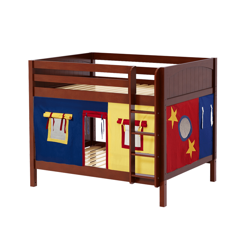 Maxtrix Full Medium Bunk Bed with Straight Ladder + Curtain