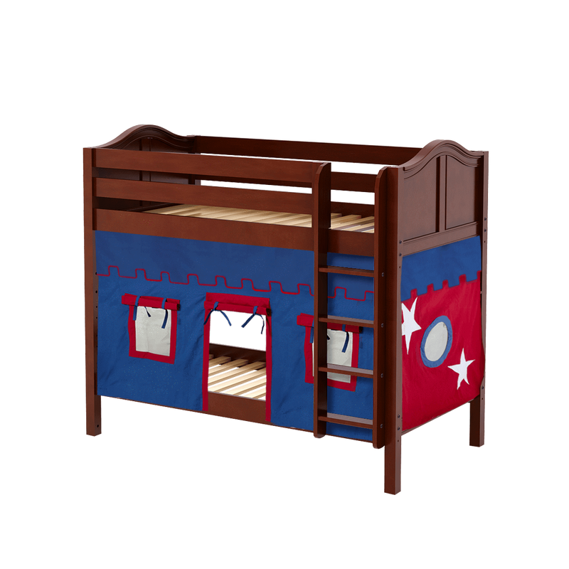Maxtrix Twin Medium Bunk Bed with Straight Ladder + Curtain