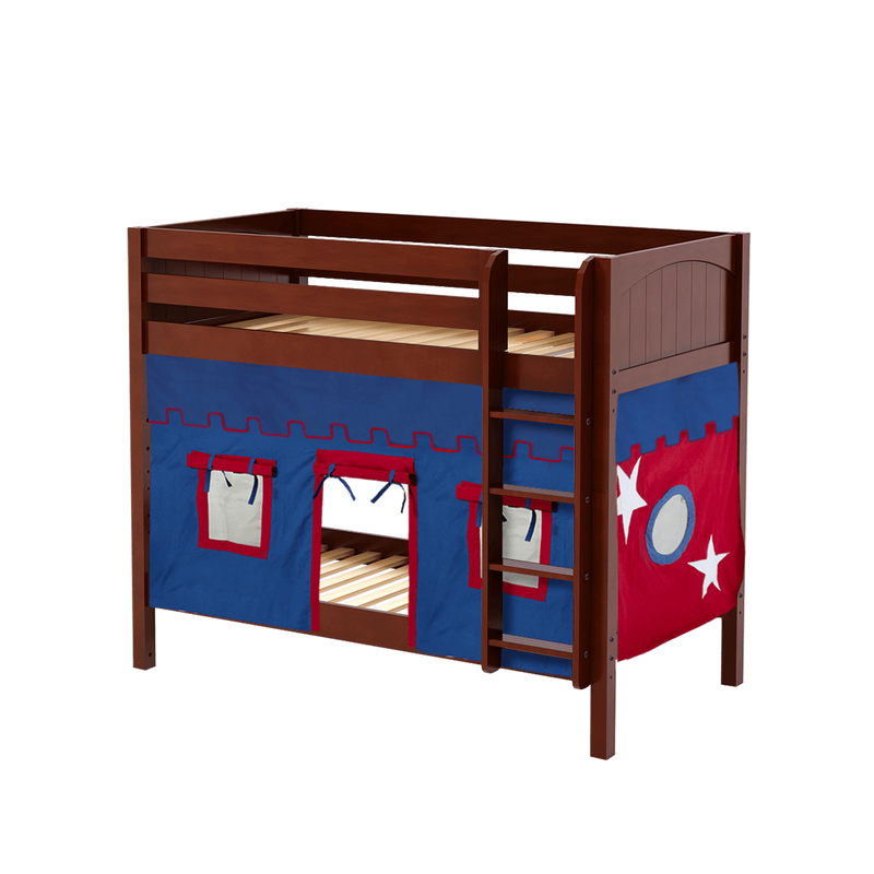 Maxtrix Twin Medium Bunk Bed with Straight Ladder + Curtain
