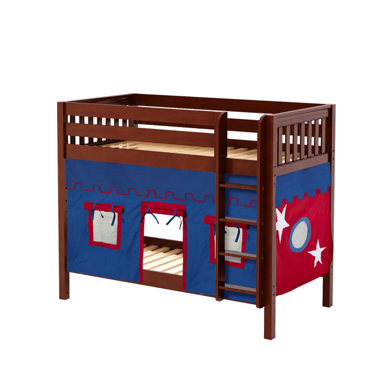 Maxtrix Twin Medium Bunk Bed with Straight Ladder + Curtain