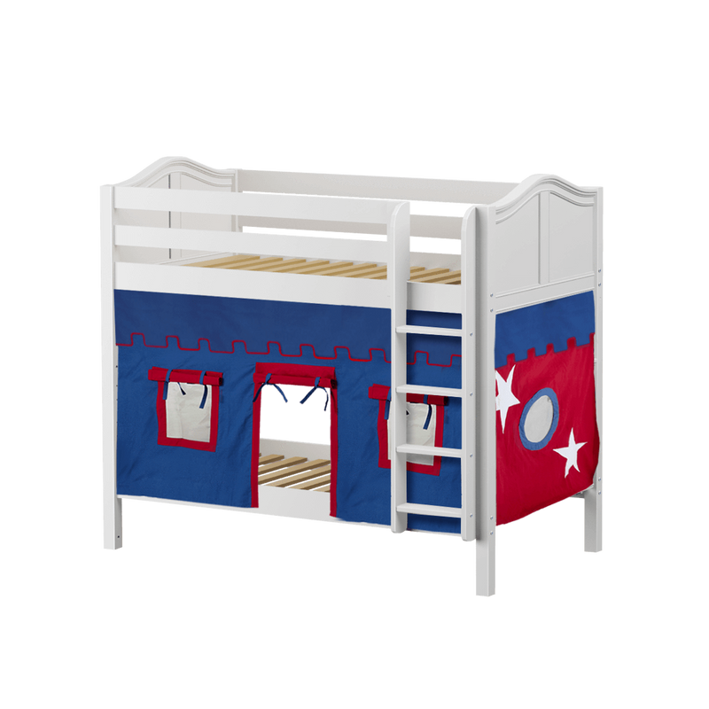 Maxtrix Twin Medium Bunk Bed with Straight Ladder + Curtain