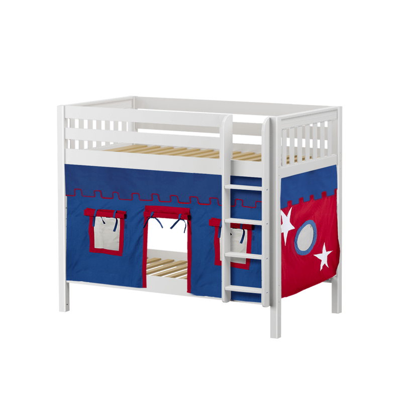 Maxtrix Twin Medium Bunk Bed with Straight Ladder + Curtain