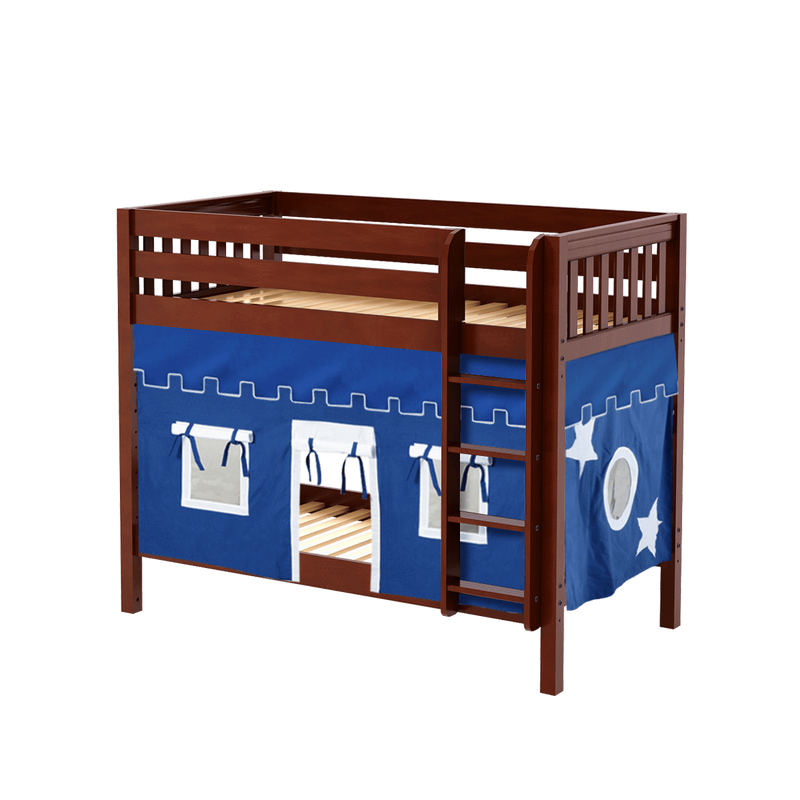 Maxtrix Twin Medium Bunk Bed with Straight Ladder + Curtain